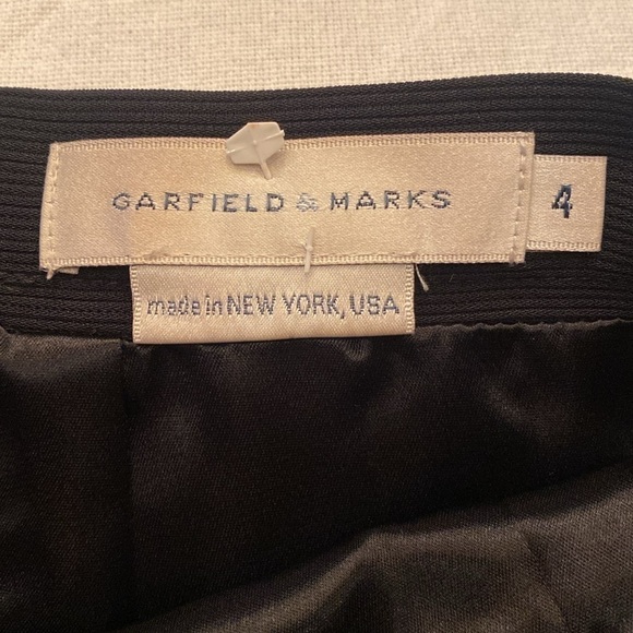 Garfield and Marks black on black striped pencil Skirt Straight short Size 4 - Picture 4 of 10